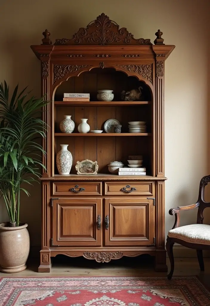 28 Wall Almirah Design for Bedroom Ideas That Save Space Beautifully - 2. Vintage Charm