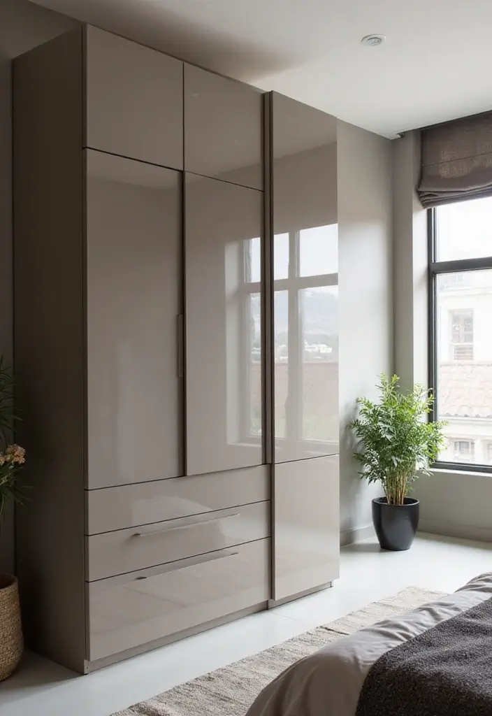 28 Wall Almirah Design for Bedroom Ideas That Save Space Beautifully - 3. Modernist Approach