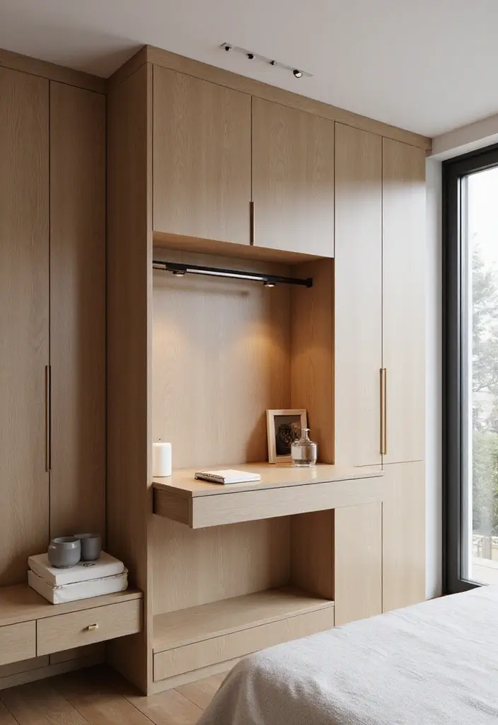 28 Wall Almirah Design for Bedroom Ideas That Save Space Beautifully - 4. Multi-Functional Marvel