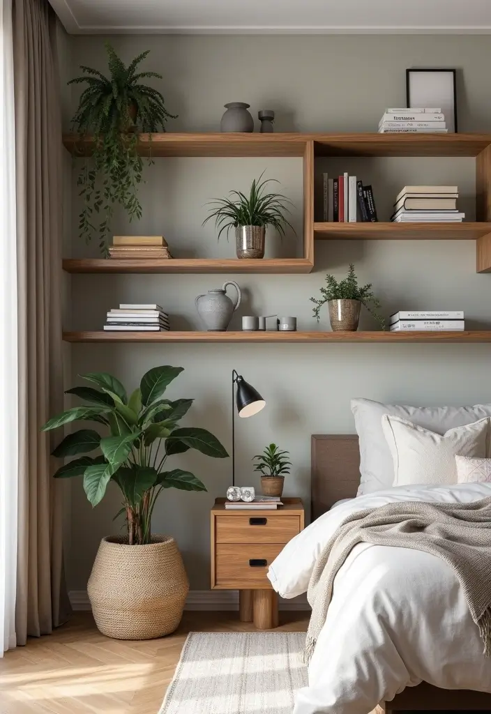 28 Wall Almirah Design for Bedroom Ideas That Save Space Beautifully - 5. Floating Shelves