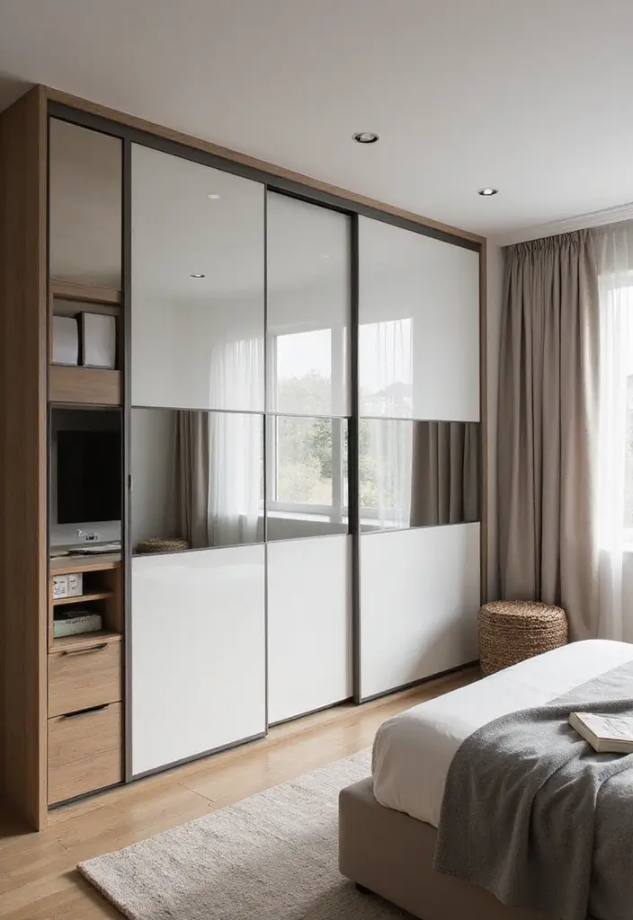 28 Wall Almirah Design for Bedroom Ideas That Save Space Beautifully - 8. Sliding Door Solutions