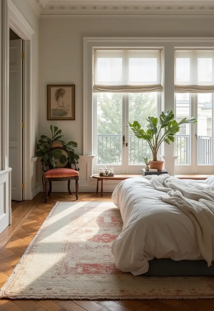 29 10x12 Bedroom Layout Interior Design Ideas That Feel Spacious and Smart - 11. Create Zones with Rugs