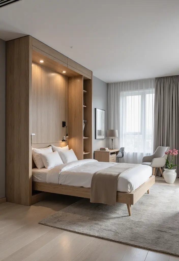 29 10x12 Bedroom Layout Interior Design Ideas That Feel Spacious and Smart - 2. Multi-Functional Murphy Bed