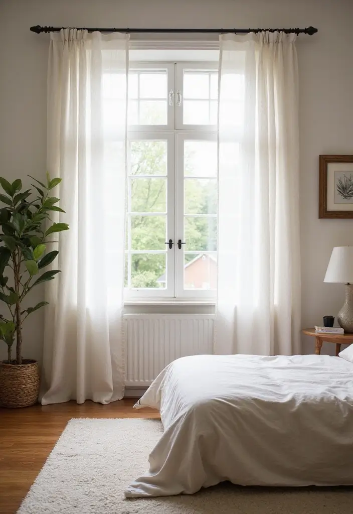 29 10x12 Bedroom Layout Interior Design Ideas That Feel Spacious and Smart - 24. Efficient Window Treatments