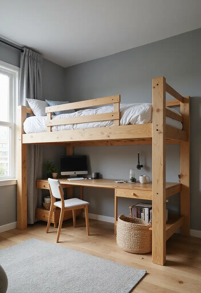 29 10x12 Bedroom Layout Interior Design Ideas That Feel Spacious and Smart - 3. Lofted Bed for Vertical Space