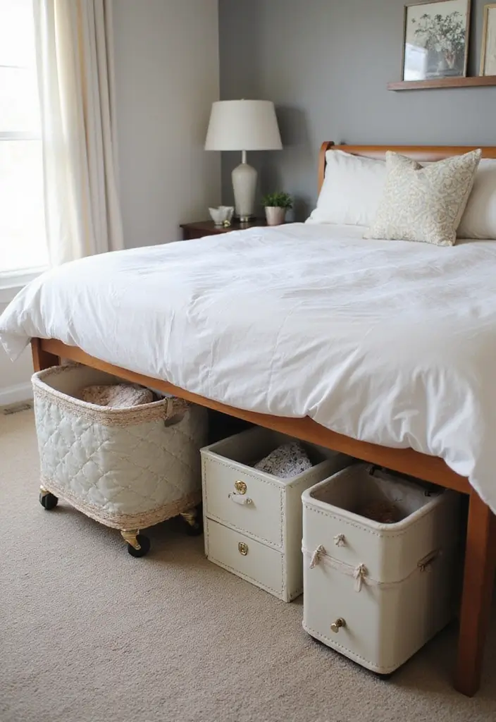 29 10x12 Bedroom Layout Interior Design Ideas That Feel Spacious and Smart - 8. Under-Bed Storage Solutions