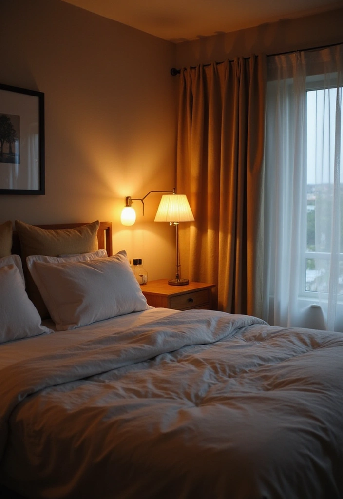 29 10x12 Bedroom Layout Interior Design Ideas That Feel Spacious and Smart - 9. Smart Lighting Choices