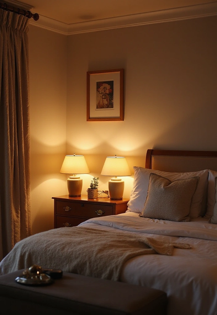 29 Black White Grey Bedroom Designs That Look Sleek & Balanced - 15. Soft Ambient Lighting