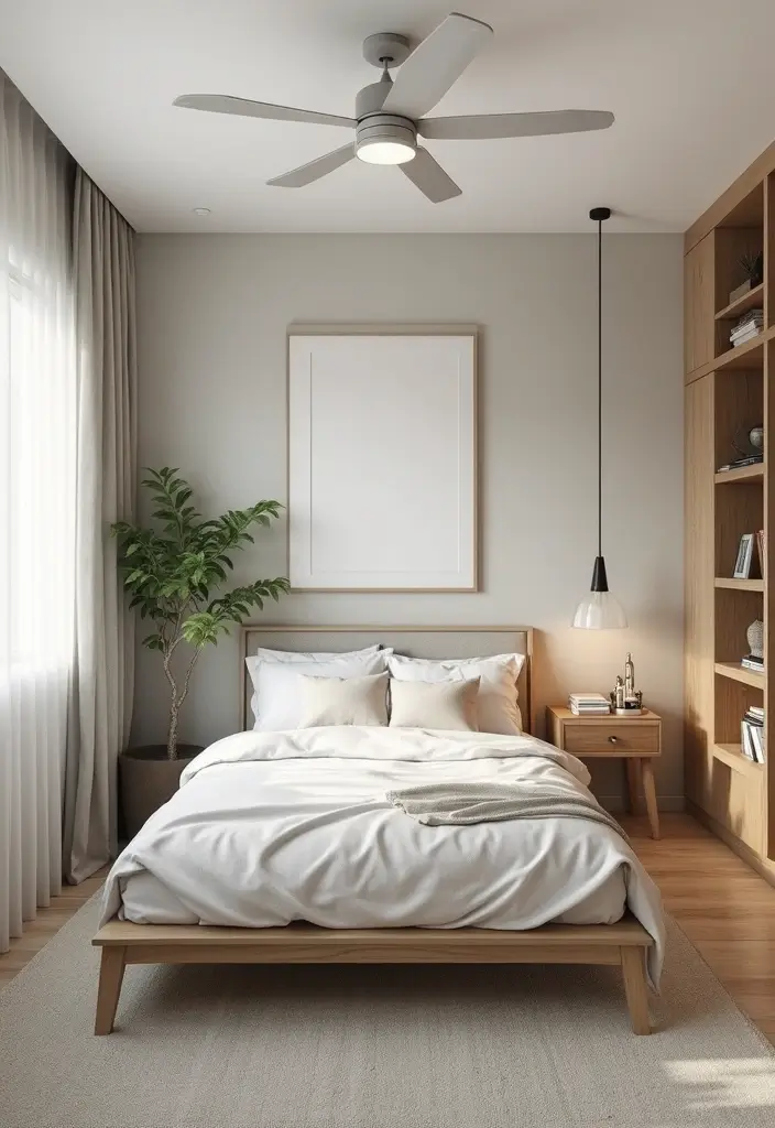 29 Black White Grey Bedroom Designs That Look Sleek & Balanced - 21. Functional Bedroom Layout