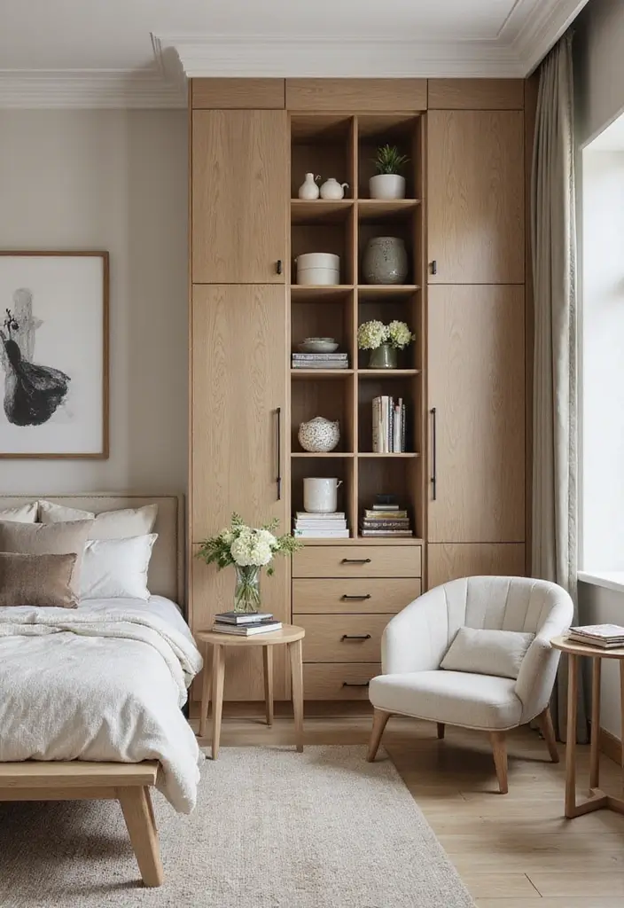 29 Black White Grey Bedroom Designs That Look Sleek & Balanced - 22. Smart Storage Solutions