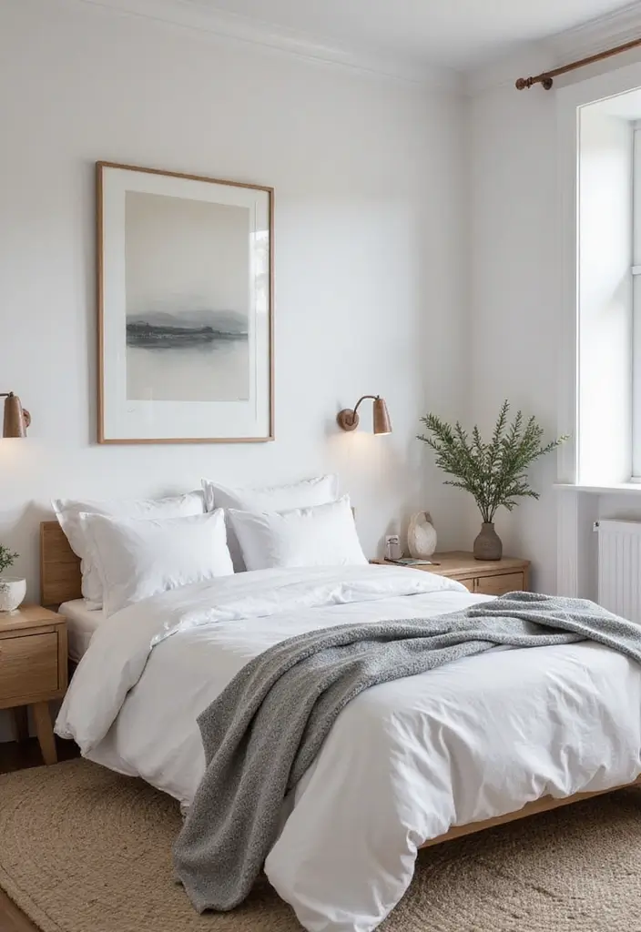 29 Black White Grey Bedroom Designs That Look Sleek & Balanced - 4. Scandinavian Simplicity