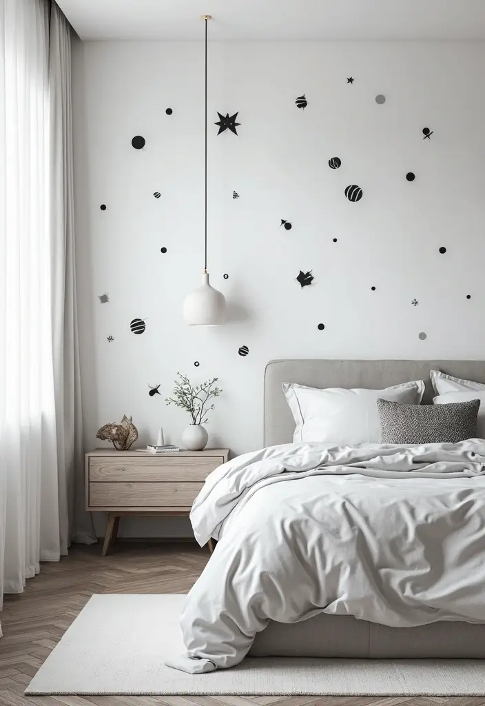 29 Bloxburg Decal Codes Bedroom That Look Trendy and Aesthetic - 2. Minimalist Monochrome