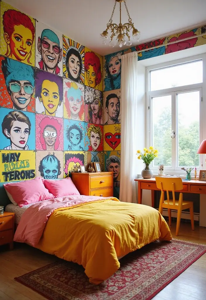 29 Bloxburg Decal Codes Bedroom That Look Trendy and Aesthetic - 3. Quirky Pop Art