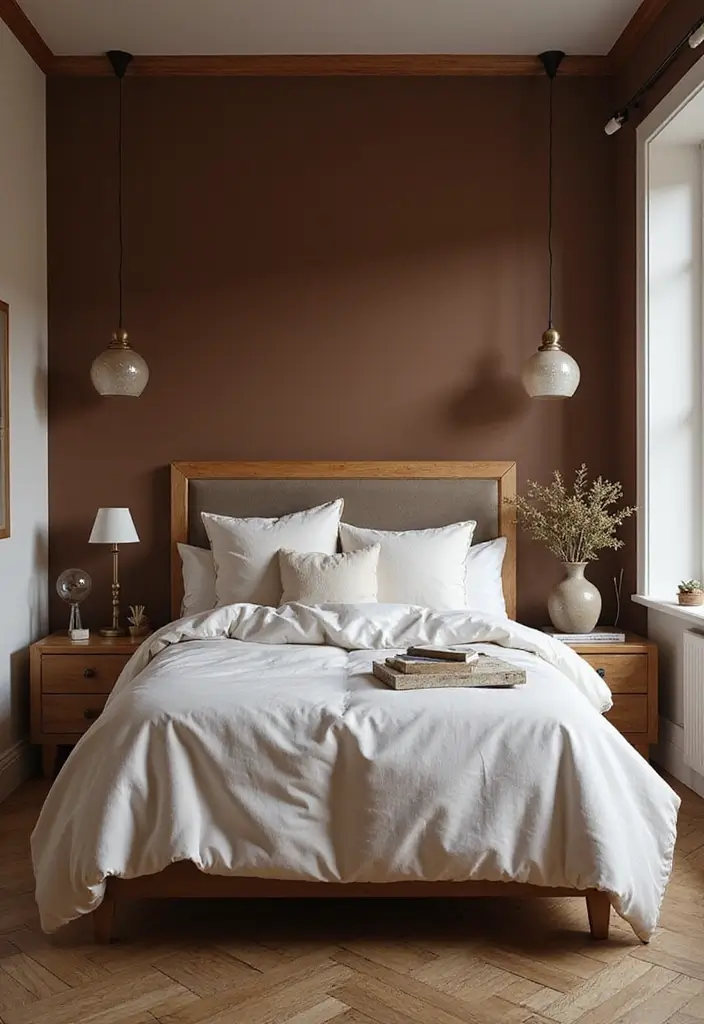 29 Dark Bedroom Wall Colors That Create a Moody and Relaxing Space - 14. Chocolate Brown