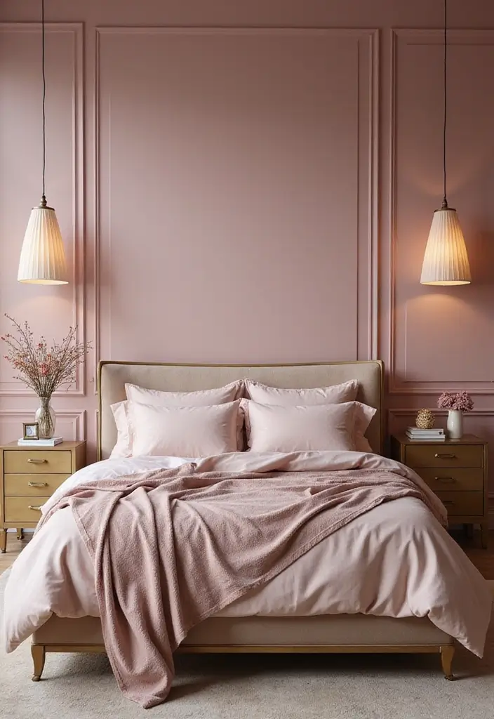 29 Dark Bedroom Wall Colors That Create a Moody and Relaxing Space - 15. Dusty Rose