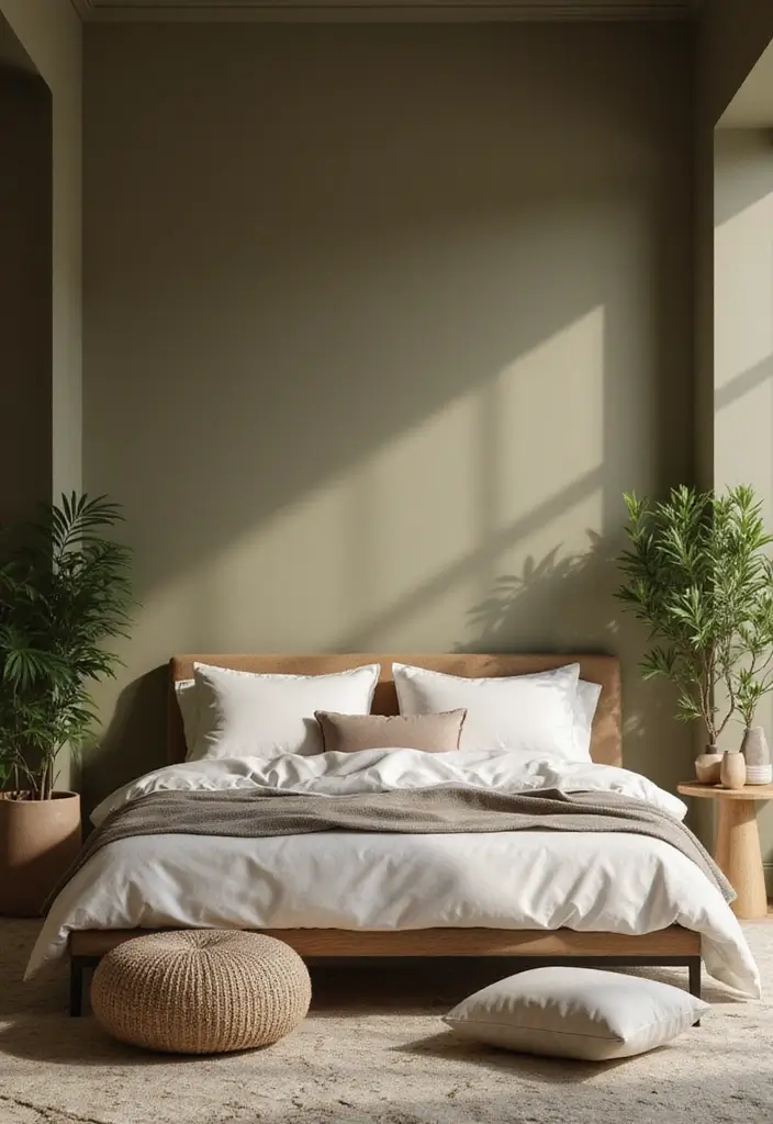 29 Dark Bedroom Wall Colors That Create a Moody and Relaxing Space - 19. Earthy Olive