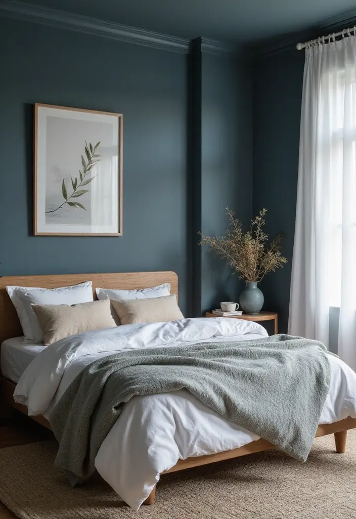 29 Dark Bedroom Wall Colors That Create a Moody and Relaxing Space - 24. Smoky Blue
