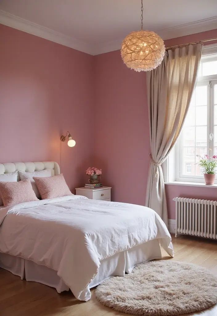 29 Dark Bedroom Wall Colors That Create a Moody and Relaxing Space - 25. Berry Pink