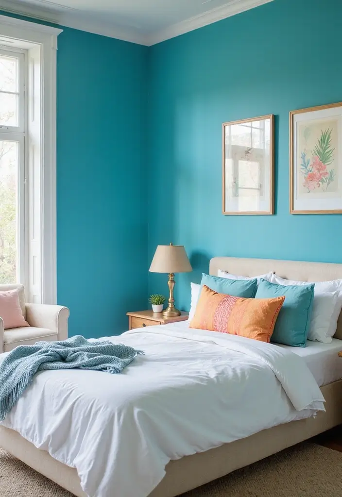 29 Dark Bedroom Wall Colors That Create a Moody and Relaxing Space - 27. Cerulean Blue