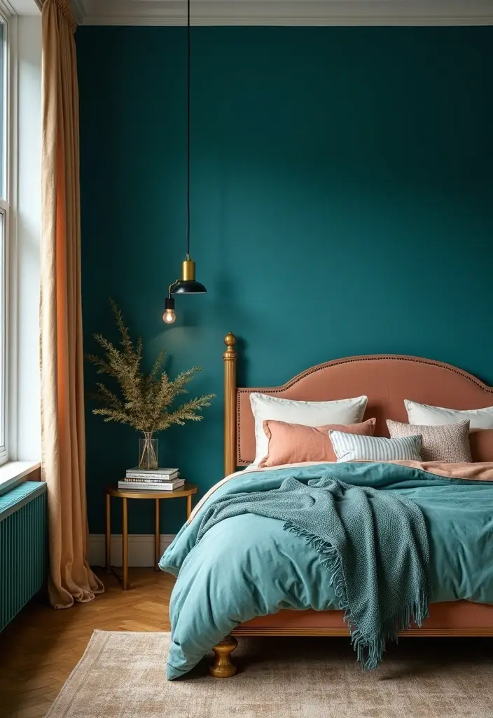 29 Dark Bedroom Wall Colors That Create a Moody and Relaxing Space - 8. Teal Blue