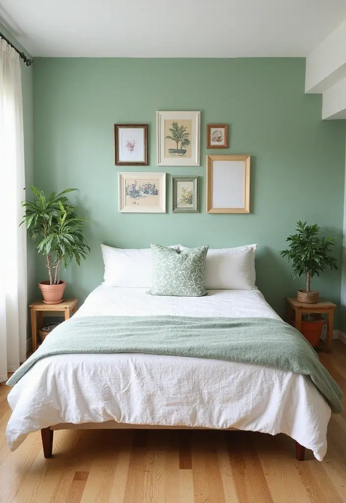 29 Light Green Walls Bedroom Ideas That Are Fresh & Calming - 15. DIY Light Green Accent Wall