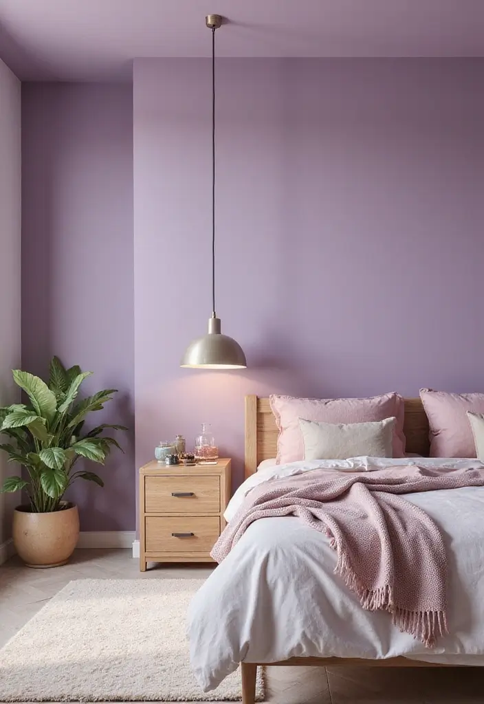 29 Purple Paint Colors Bedroom Ideas That Add Depth and Serenity - 10. Pastel Purple Harmony