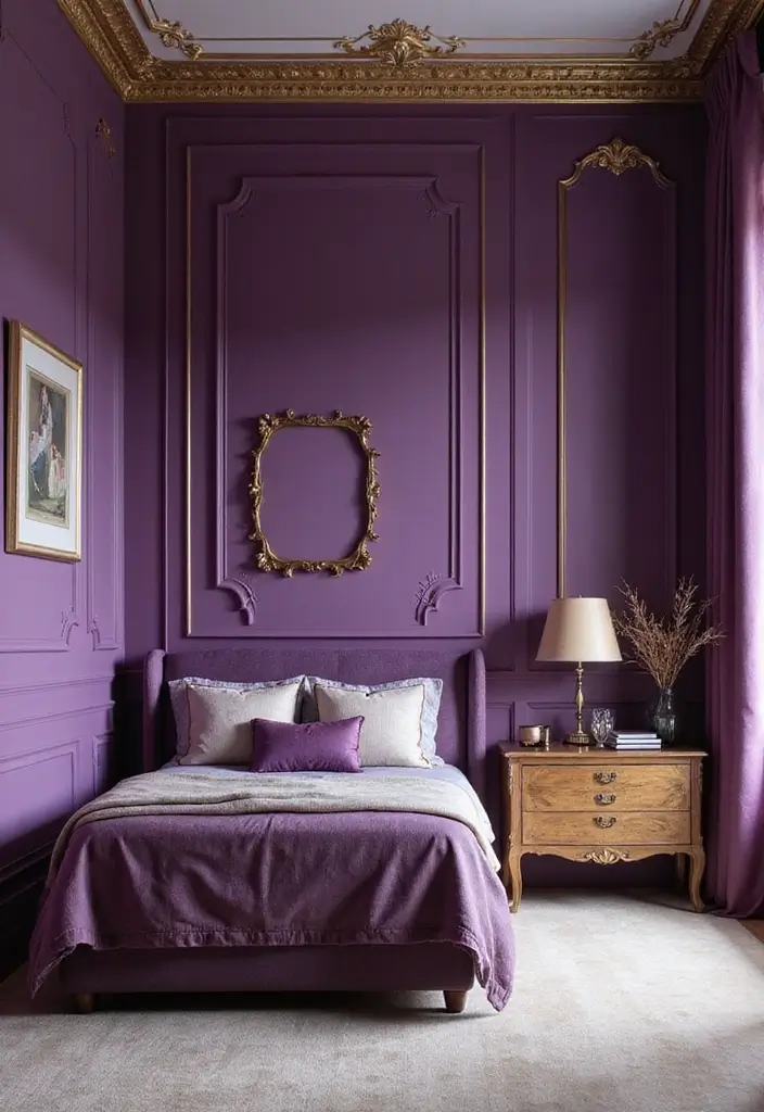 29 Purple Paint Colors Bedroom Ideas That Add Depth and Serenity - 6. Classic Royal Purple