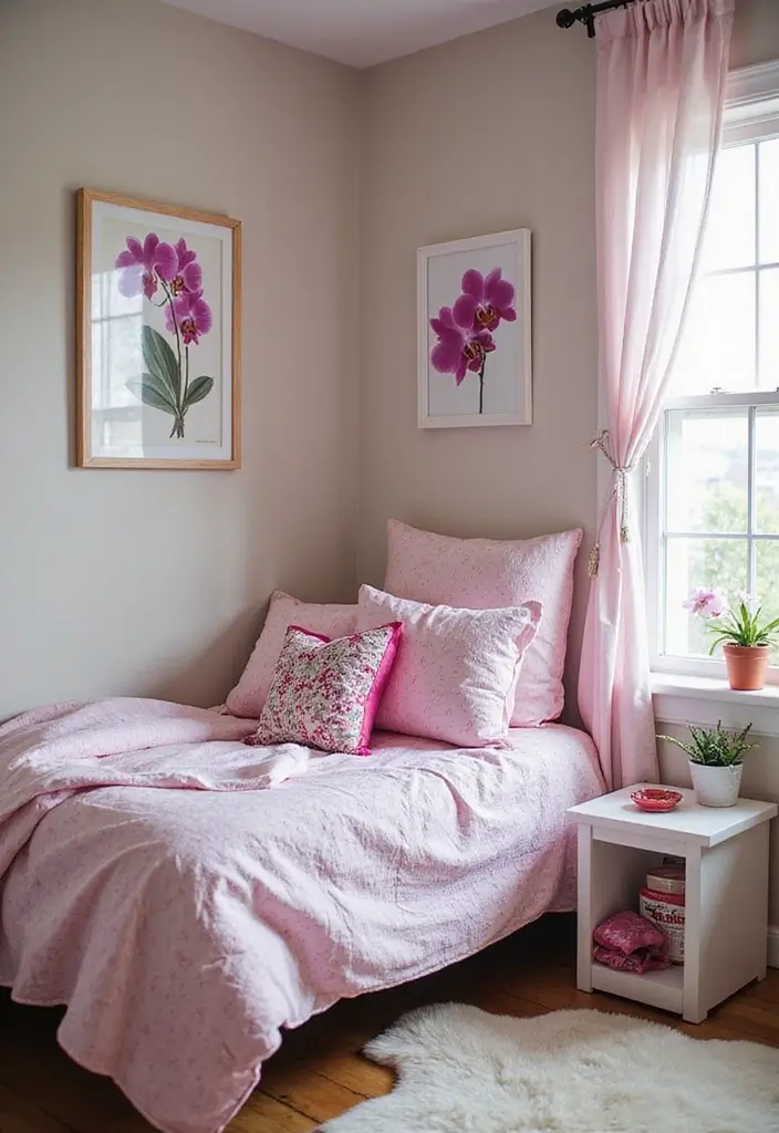 29 Purple Paint Colors Bedroom Ideas That Add Depth and Serenity - 8. Playful Orchid Accents