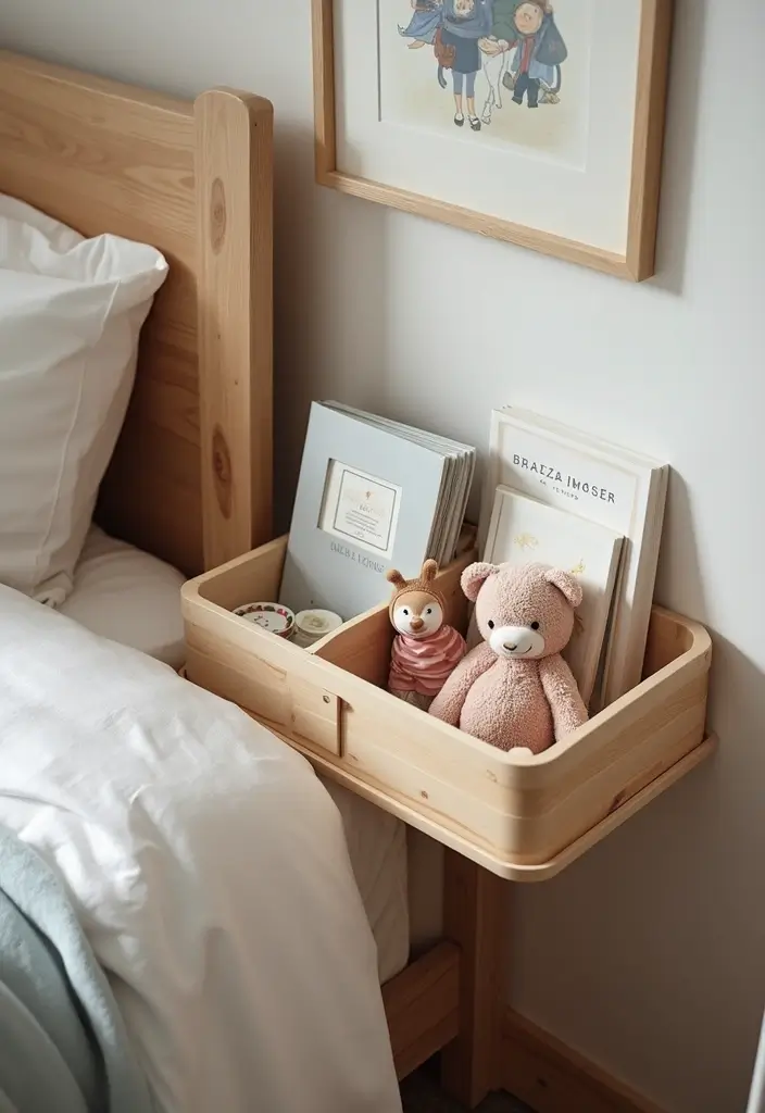 29 Shared Bedroom With Toddler Parents Ideas That Are Practical and Cozy - 11. Keep Essentials Within Reach with Bedside Caddies