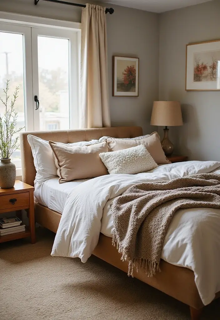 29 Shared Bedroom With Toddler Parents Ideas That Are Practical and Cozy - 12. Layer Textures for a Cozy Feel