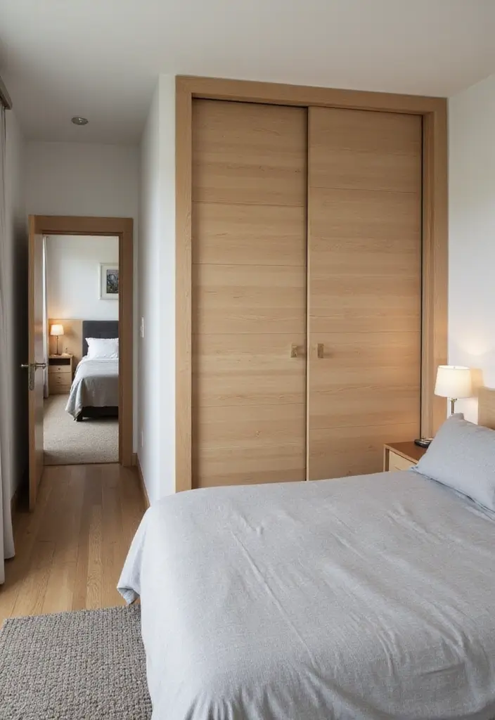 29 Shared Bedroom With Toddler Parents Ideas That Are Practical and Cozy - 17. Opt for Sliding Doors for Storage Solutions