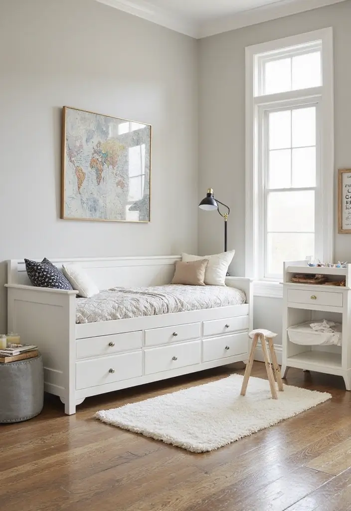 29 Shared Bedroom With Toddler Parents Ideas That Are Practical and Cozy - 2. Multifunctional Furniture for Efficient Use of Space