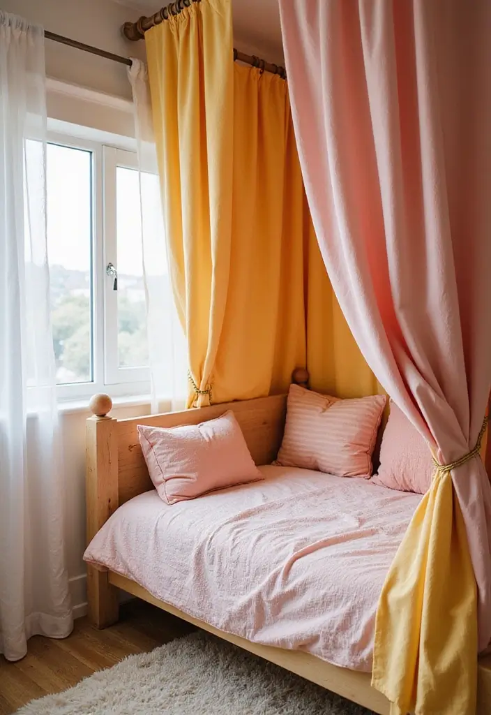 29 Shared Bedroom With Toddler Parents Ideas That Are Practical and Cozy - 20. Design a Cozy Hideaway with Curtains