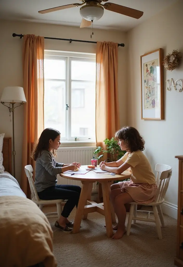 29 Shared Bedroom With Toddler Parents Ideas That Are Practical and Cozy - 29. Create a Family Activity Corner