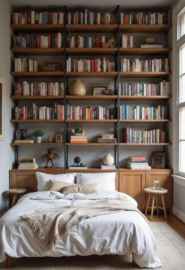 29 Shared Bedroom With Toddler Parents Ideas That Are Practical and Cozy - 8. Make Use of Vertical Space with High Shelving