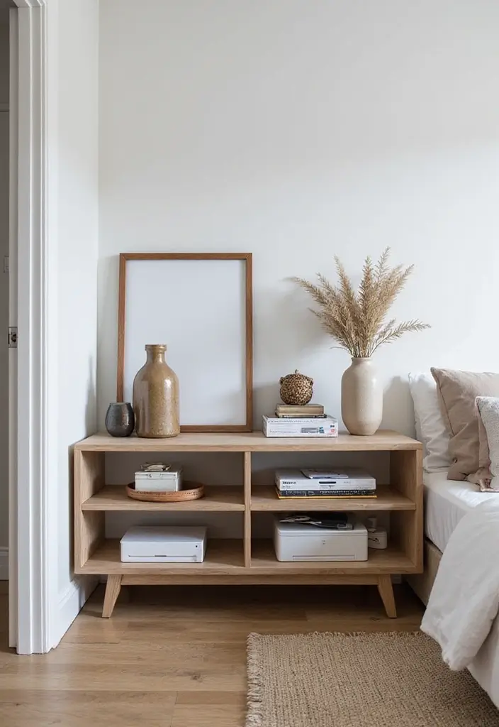 29 TV Unit in Bedroom Ideas That Feel Organized and Stylish - 14. Low Storage Cabinets