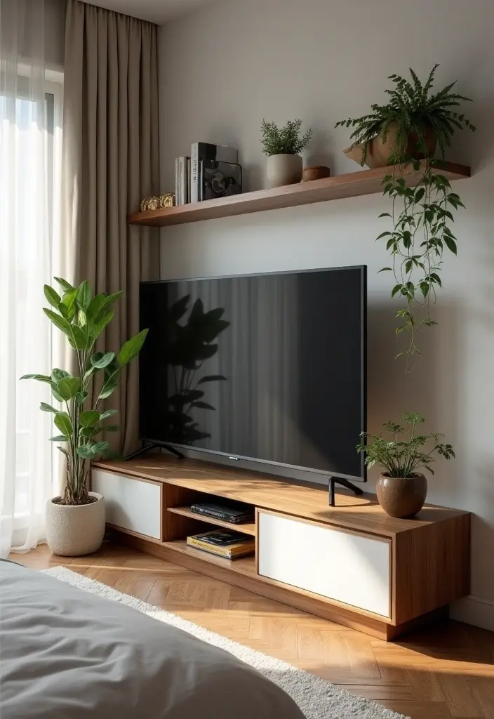 29 TV Unit in Bedroom Ideas That Feel Organized and Stylish - 3. Corner TV Unit