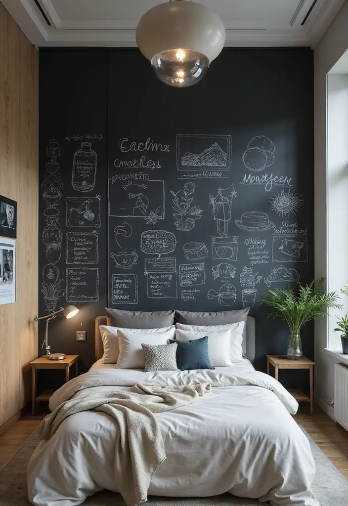 29 Wall Drop Design Bedroom Ideas That Look Sleek and Modern - 22. Chalkboard Walls