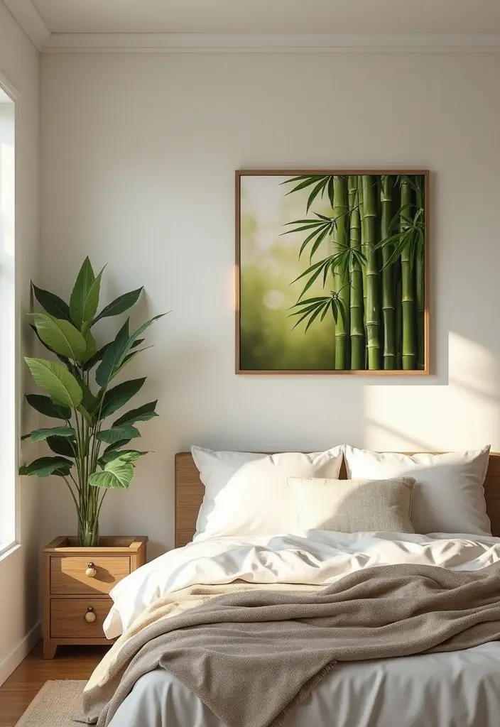 29 Wall Drop Design Bedroom Ideas That Look Sleek and Modern - 23. Bamboo Wall Art