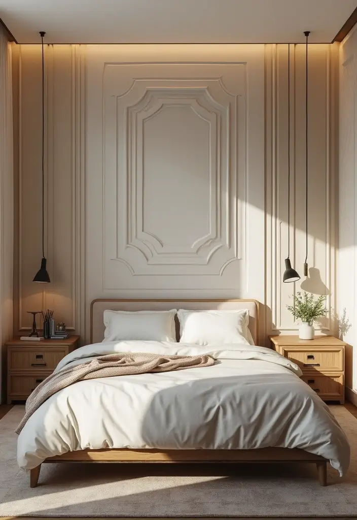 29 Wall Drop Design Bedroom Ideas That Look Sleek and Modern - 27. Decorative Wall Panels