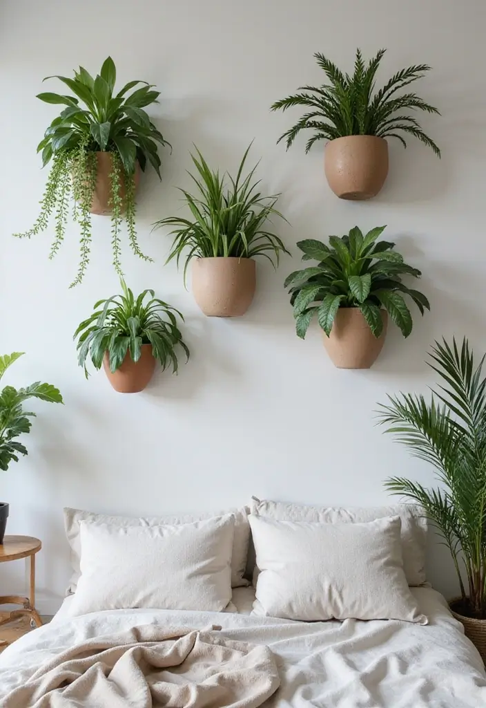 29 Wall Drop Design Bedroom Ideas That Look Sleek and Modern - 28. Wall-Mounted Planters
