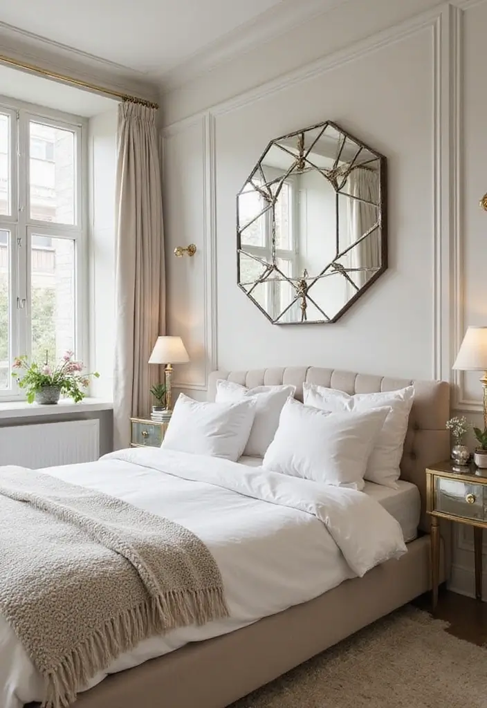 29 Wall Drop Design Bedroom Ideas That Look Sleek and Modern - 7. Mirrored Accents