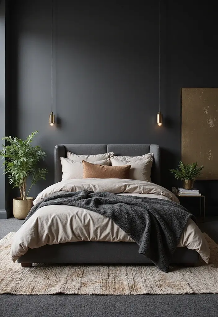 30 Dark Grey Carpet Bedroom Ideas That Feel Luxe & Modern - 3. Luxe Layering