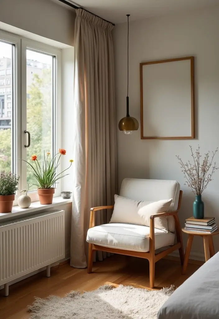 30 Modern Mid Century Bedroom Designs That Feel Timeless & Chic - 10. Cozy Reading Nook