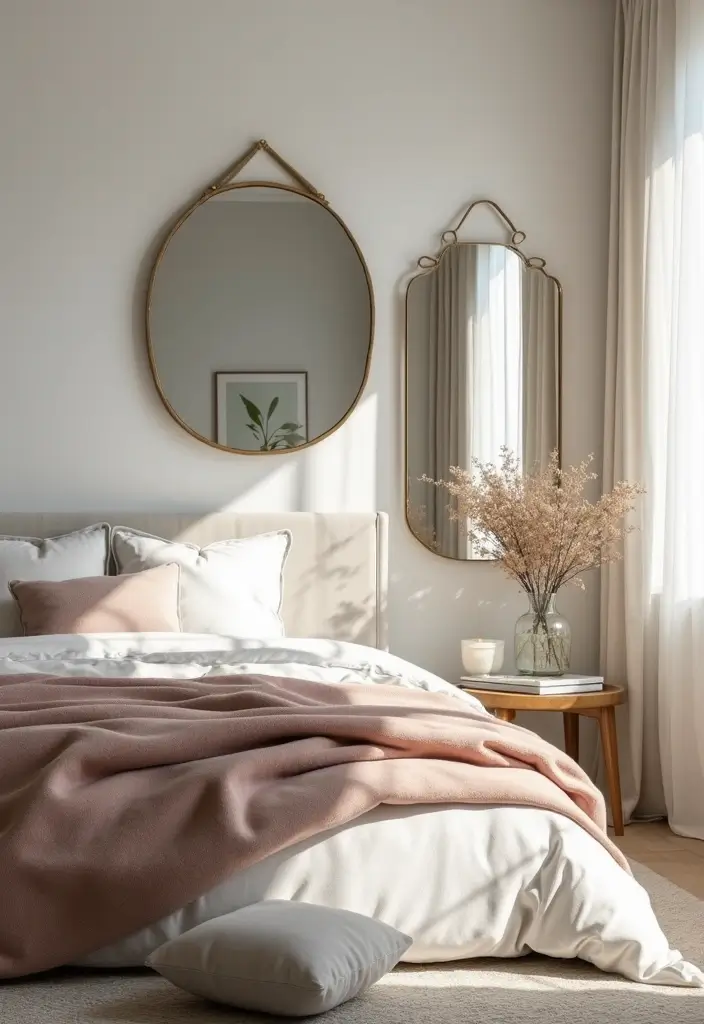 30 Modern Mid Century Bedroom Designs That Feel Timeless & Chic - 14. Elegant Mirrors