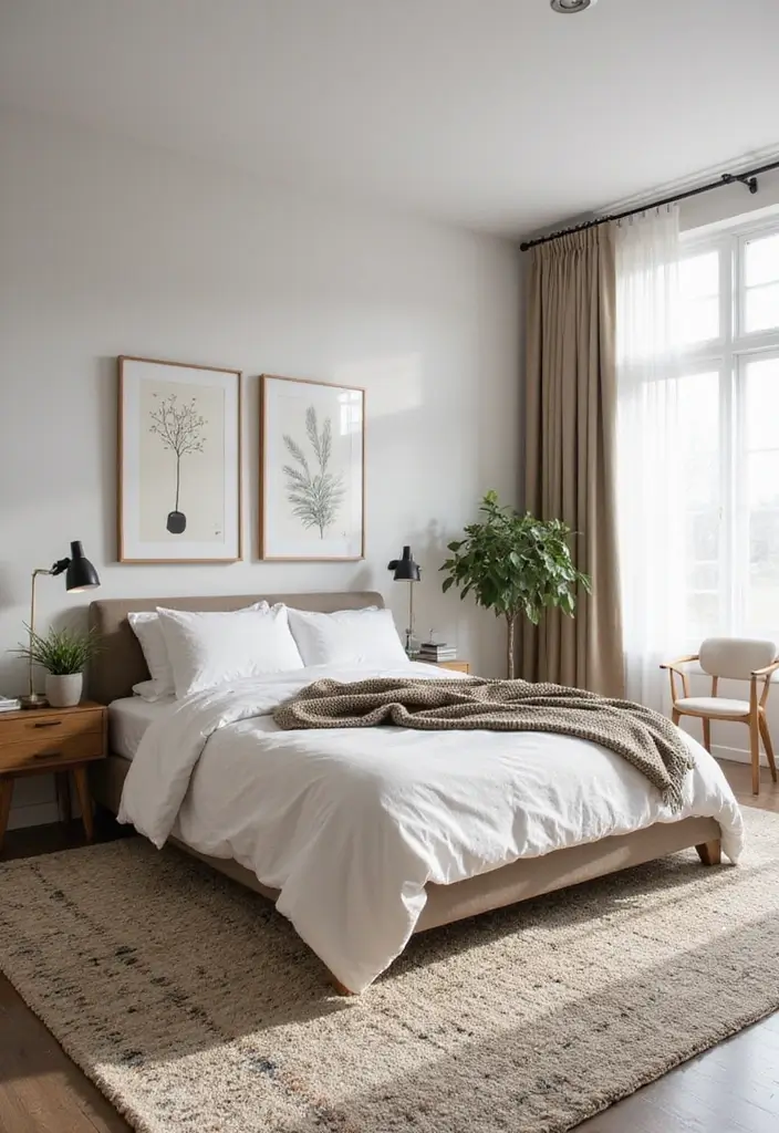 30 Modern Mid Century Bedroom Designs That Feel Timeless & Chic - 19. Layered Rugs