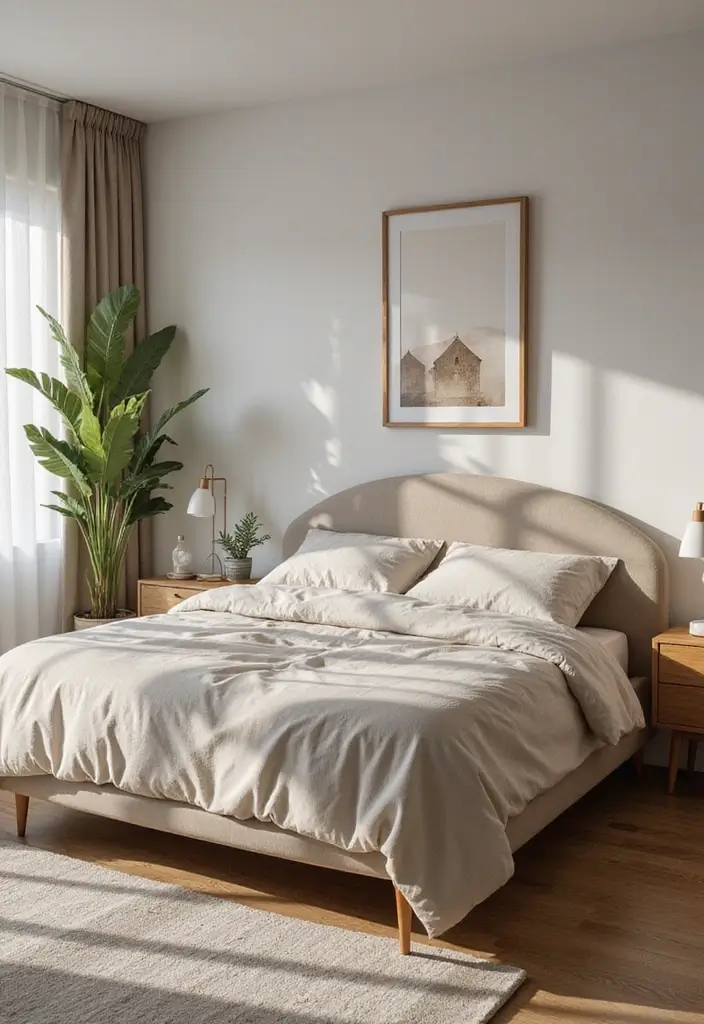 30 Modern Mid Century Bedroom Designs That Feel Timeless & Chic - 22. Soft-Cornered Furniture