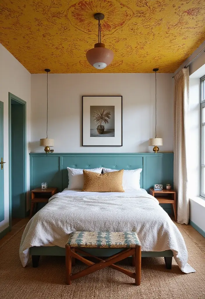 30 Modern Mid Century Bedroom Designs That Feel Timeless & Chic - 29. Statement Ceiling
