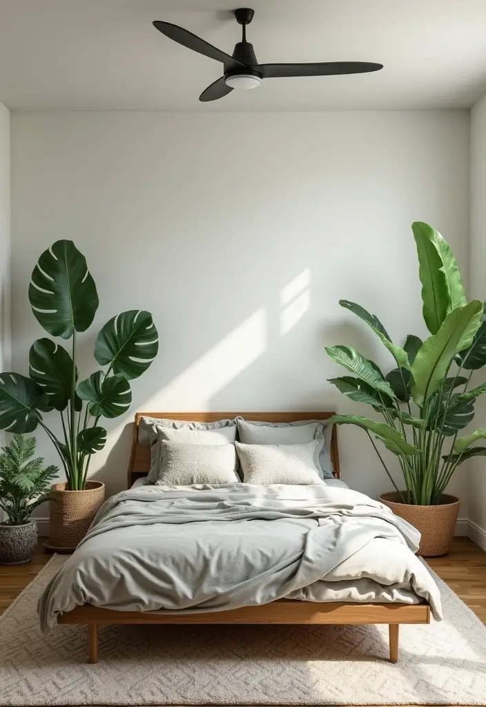 30 Modern Mid Century Bedroom Designs That Feel Timeless & Chic - 9. Potted Plants