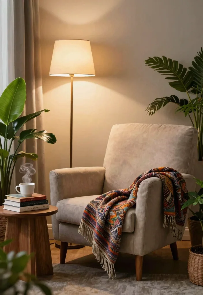 15 Afghan Living Room Ideas: Warm Textured and Cultural - 4. Create a Cozy Reading Nook 1